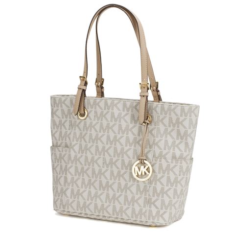 michael kors shopping bag vanilla|Michael Kors vanilla tote.